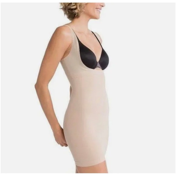 SPANX Simplicity Smoothing Open Bust Full Slip Camisole Shapewear Nude Size L - Picture 2 of 12
